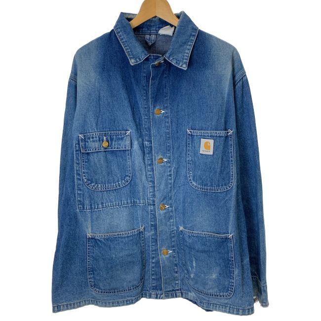 【中古】　Carhartt　カバーオール　90s vintage　90年代　OLD　デニム　フルボタン　無地　アメカジ　古着　/2007