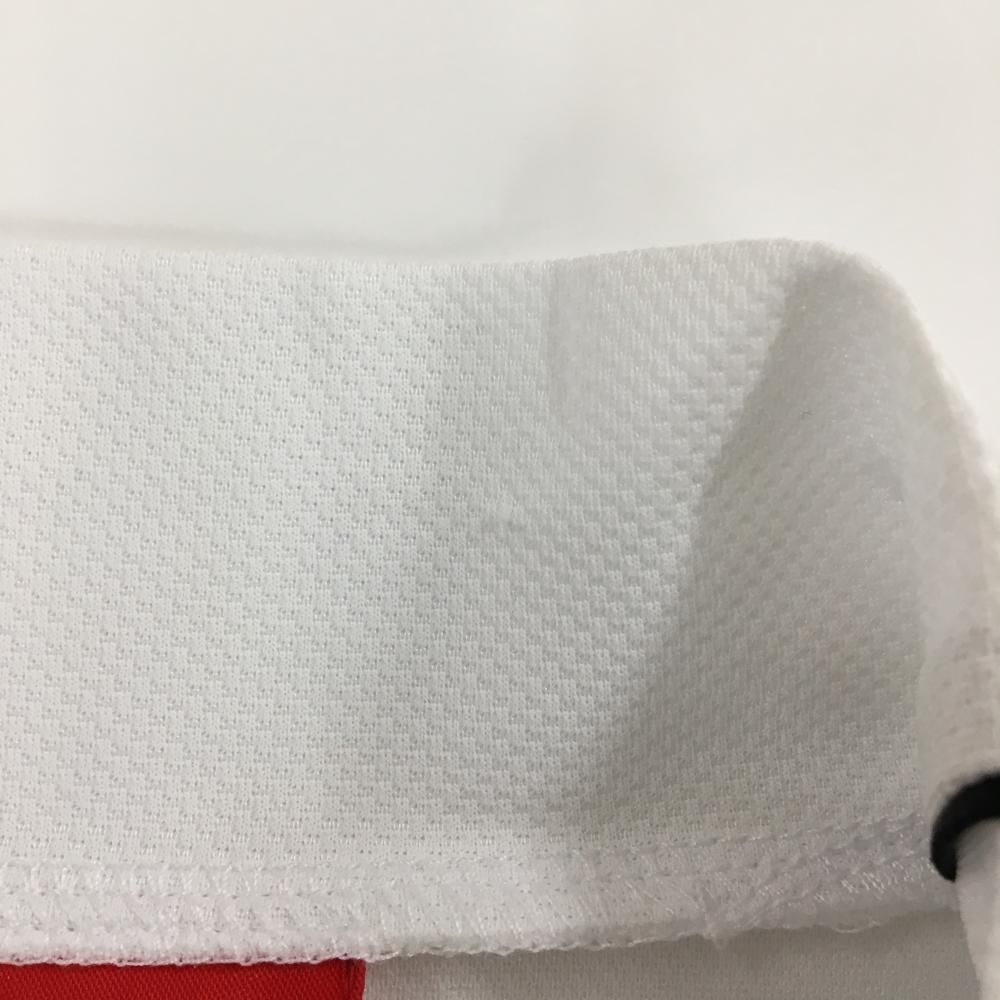 アルチビオ 半袖ハイネックシャツ 白 一部メッシュ ハイビスカス