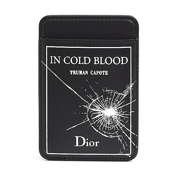 クリスチャンディオール カードケース メンズ マグネット カードホルダー カーフ ブラック Christian Dior 2BTCH207GUU 中古
