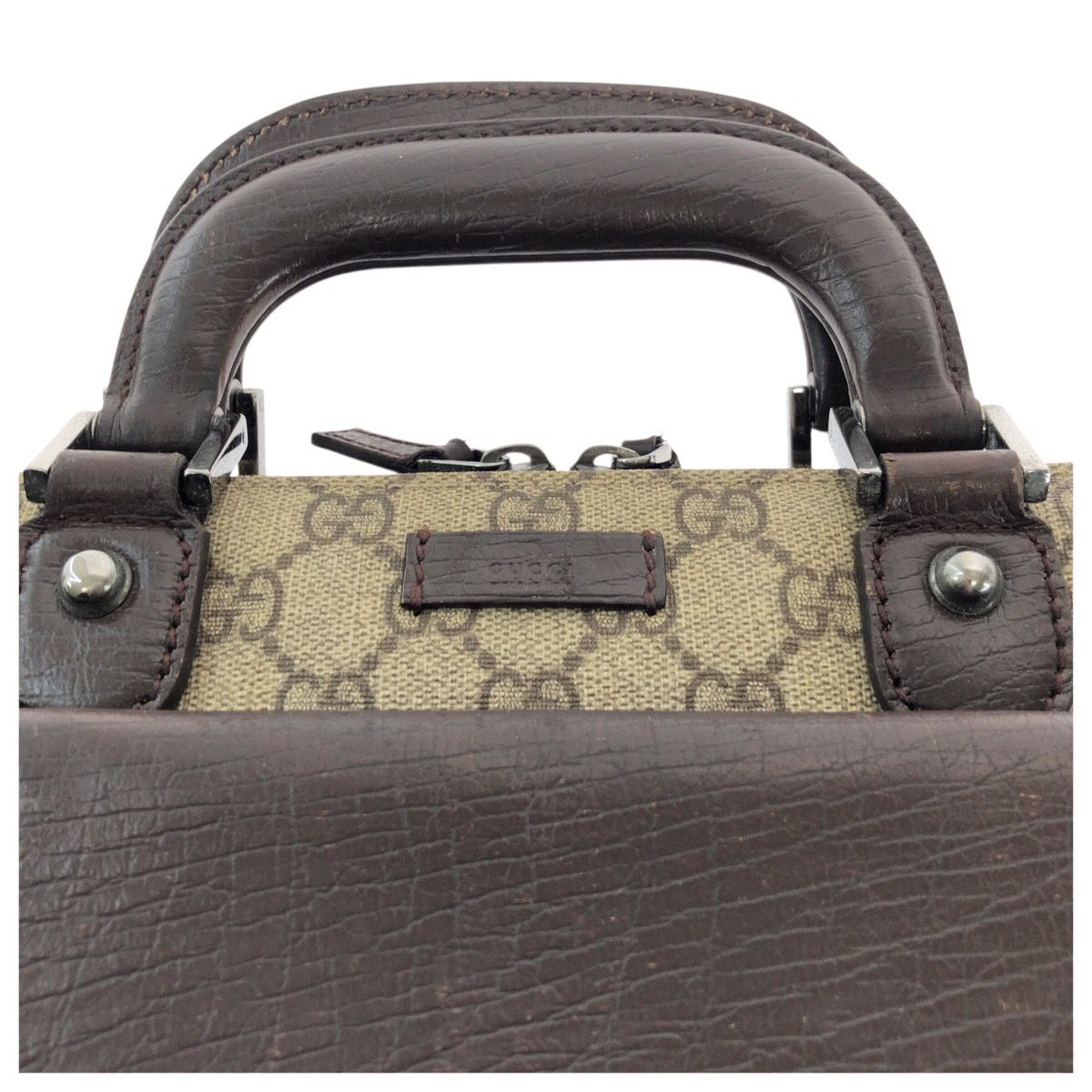 GUCCI グッチ ベージュ ダークブラウン GGスプリームキャンバス/レザー