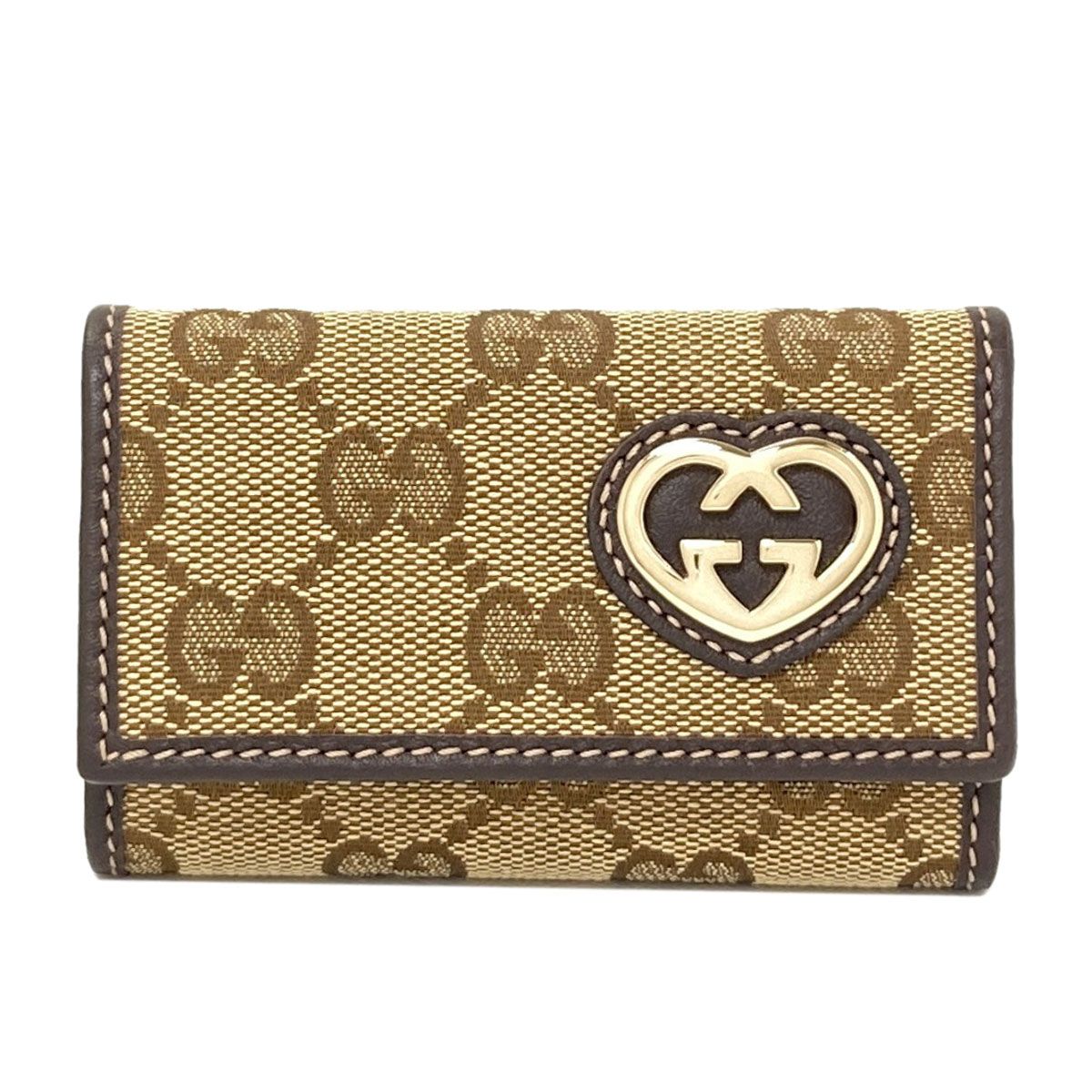 GUCCI グッチ 257217 GG ハート キーケース キャンバス レディース