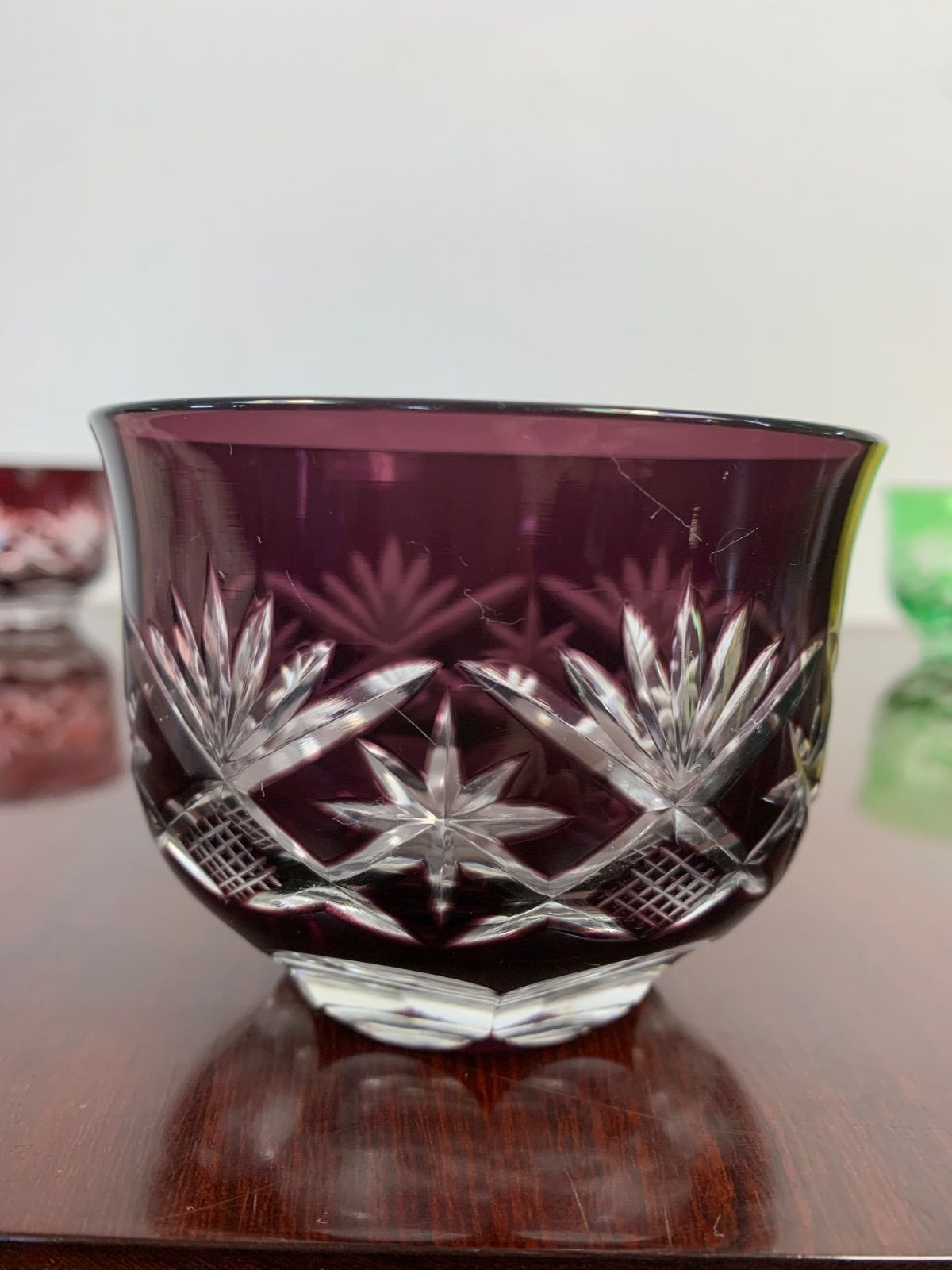 【美品】江戸切子 グラス 4客セット　伝統工芸品 美術品・アンティーク・コレクション 【美品】江戸切子 グラス 4客