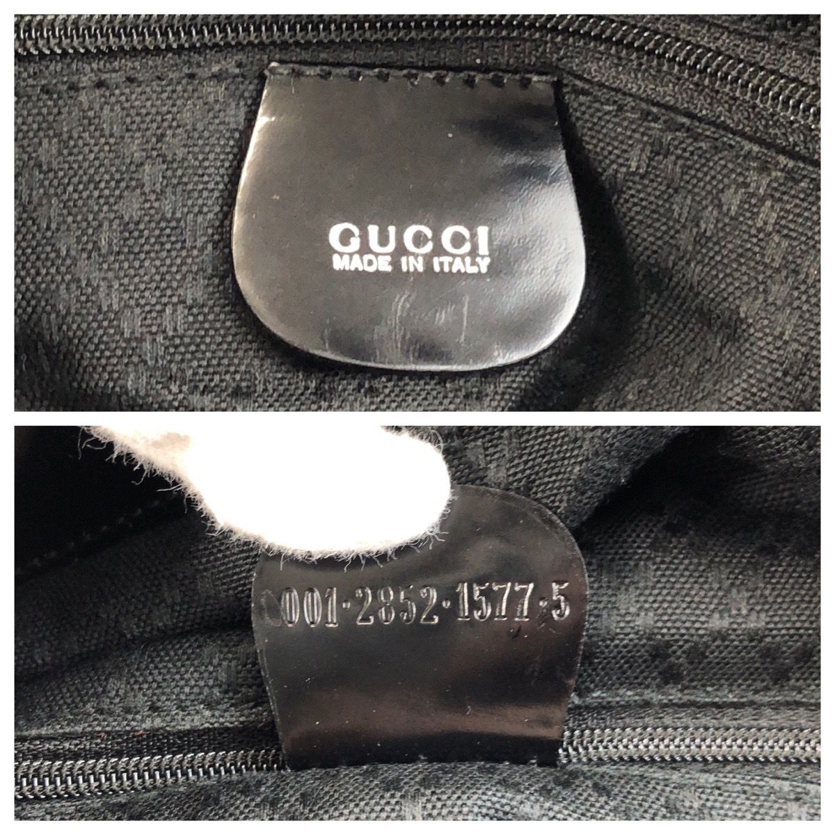 GUCCI グッチ バンブー ブラック 黒 シルバー金具 ナイロン 001 2852