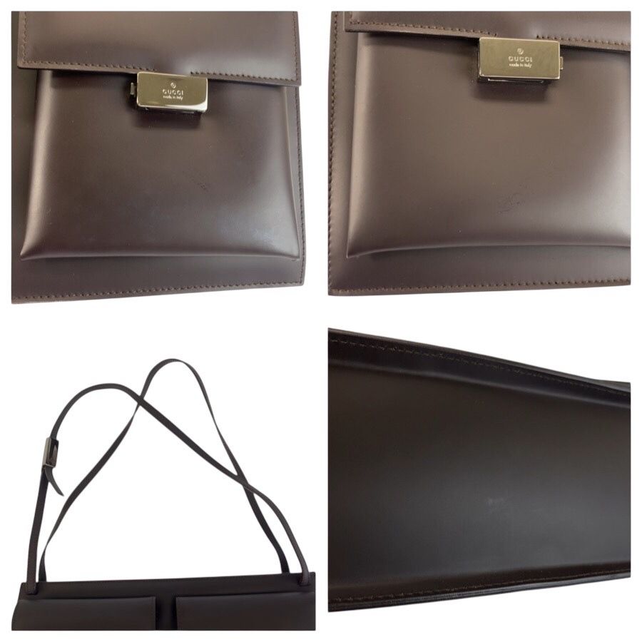 Gucci ショルダーバッグ GUCCI グッチ ダブルポケット ブラウン レザー 001 3175 ショルダー