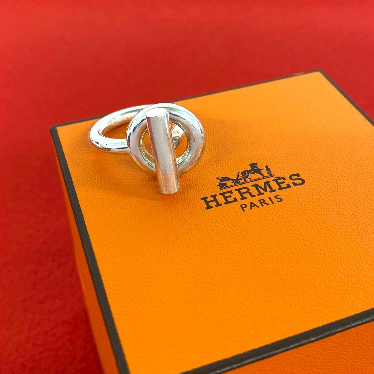 極 美品 箱付き HERMES エルメス エシャペ リング シルバー925 指輪 5