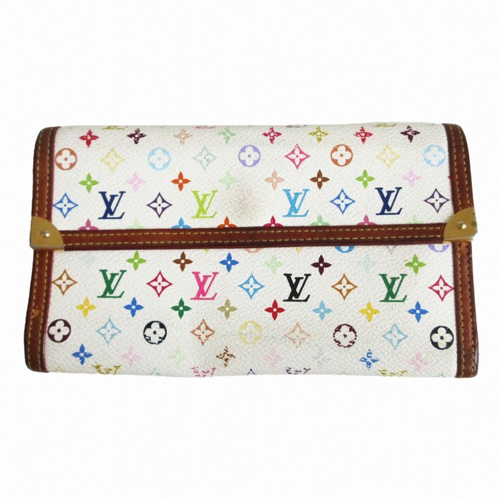 LOUIS VUITTON ルイ・ヴィトン 三つ折り財布 ポルトフォイユトレゾール インターナショナル 3つ折り 財布 マルチカラー レディース 【中古】