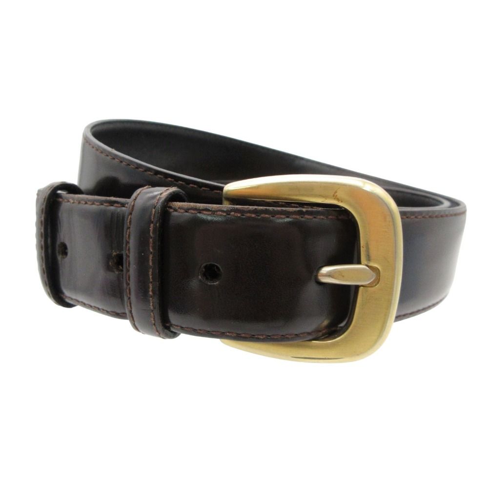 Salvatore Ferragamo サルヴァトーレフェラガモ ベルト ガンチーニ ロゴ金具 レザー イタリア製 ダークブラウン 90 メンズ 【中古】