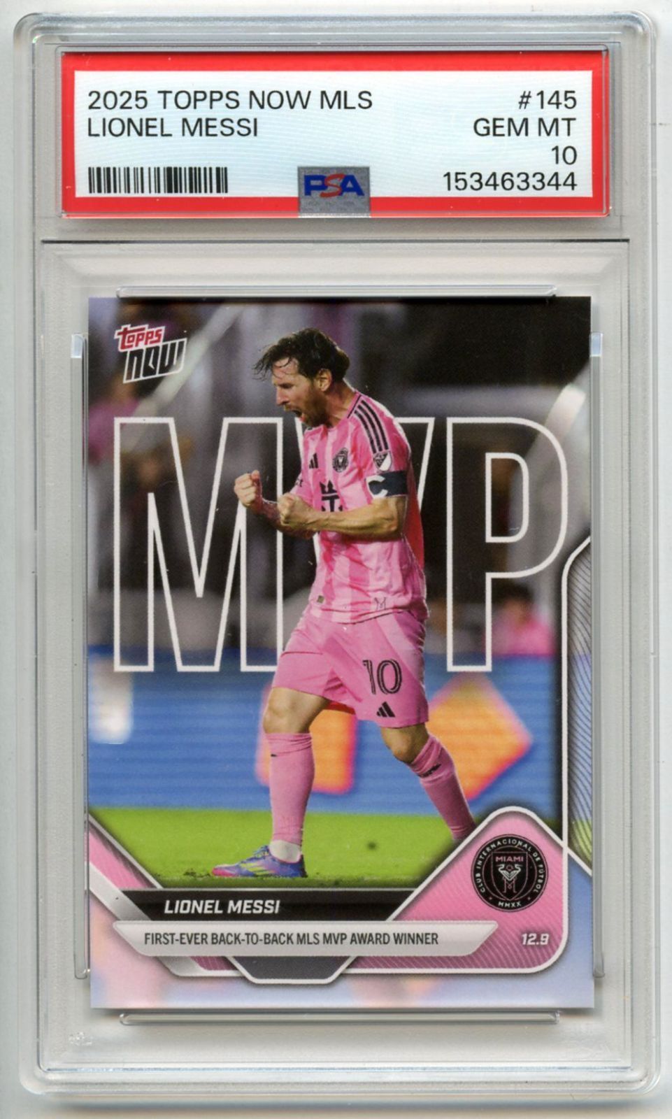 ［PSA鑑定カード］ PSA10 GEM MINT リオネル・メッシ 2025 Topps Now MLS #145 LIONEL MESSI MVP獲得記念カード 17,986円