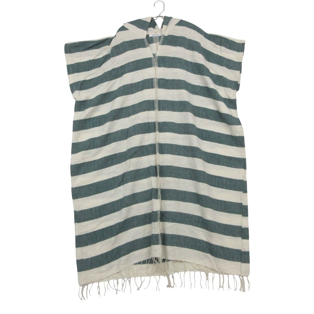 jonnlynx ジョンリンクス ポンチョ sbahar hooded poncho アウター ボーダー コットン 半袖 グリーン F【M】 レディース 【中古】