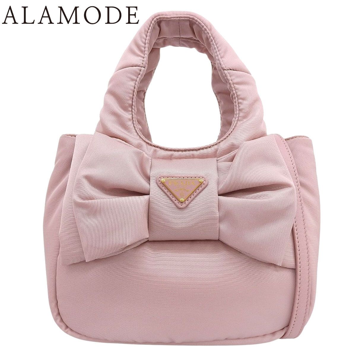 PRADA(プラダ) リボン付 パデッドRe-Nylon ミニバッグ ハンドバッグ