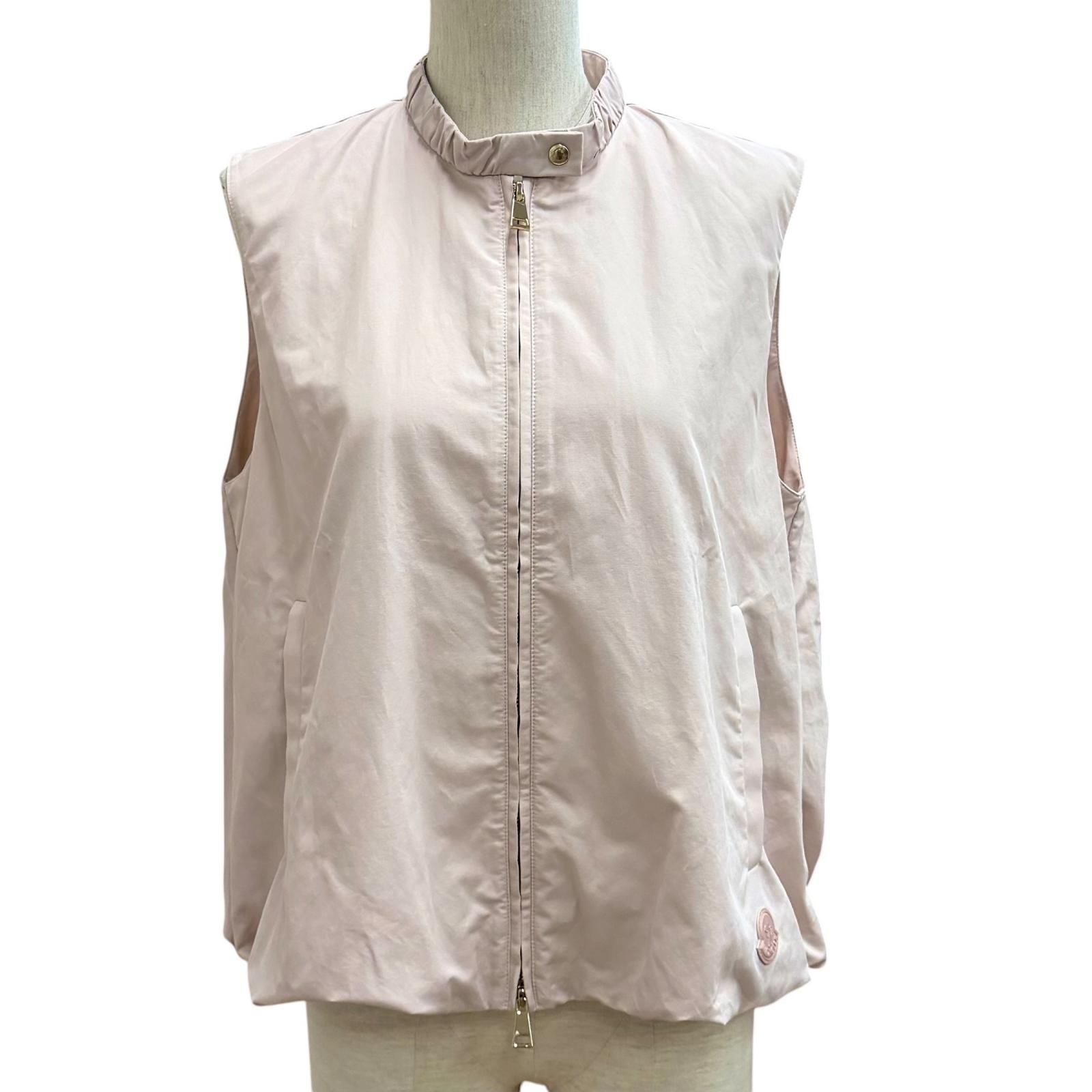 美品★MONCLER モンクレール 25SS K10931A00145 GRUI レザーロゴパッチ付 ZIP UP ベスト ピンク 1 イタリア製 正規品 レディース 28,080円