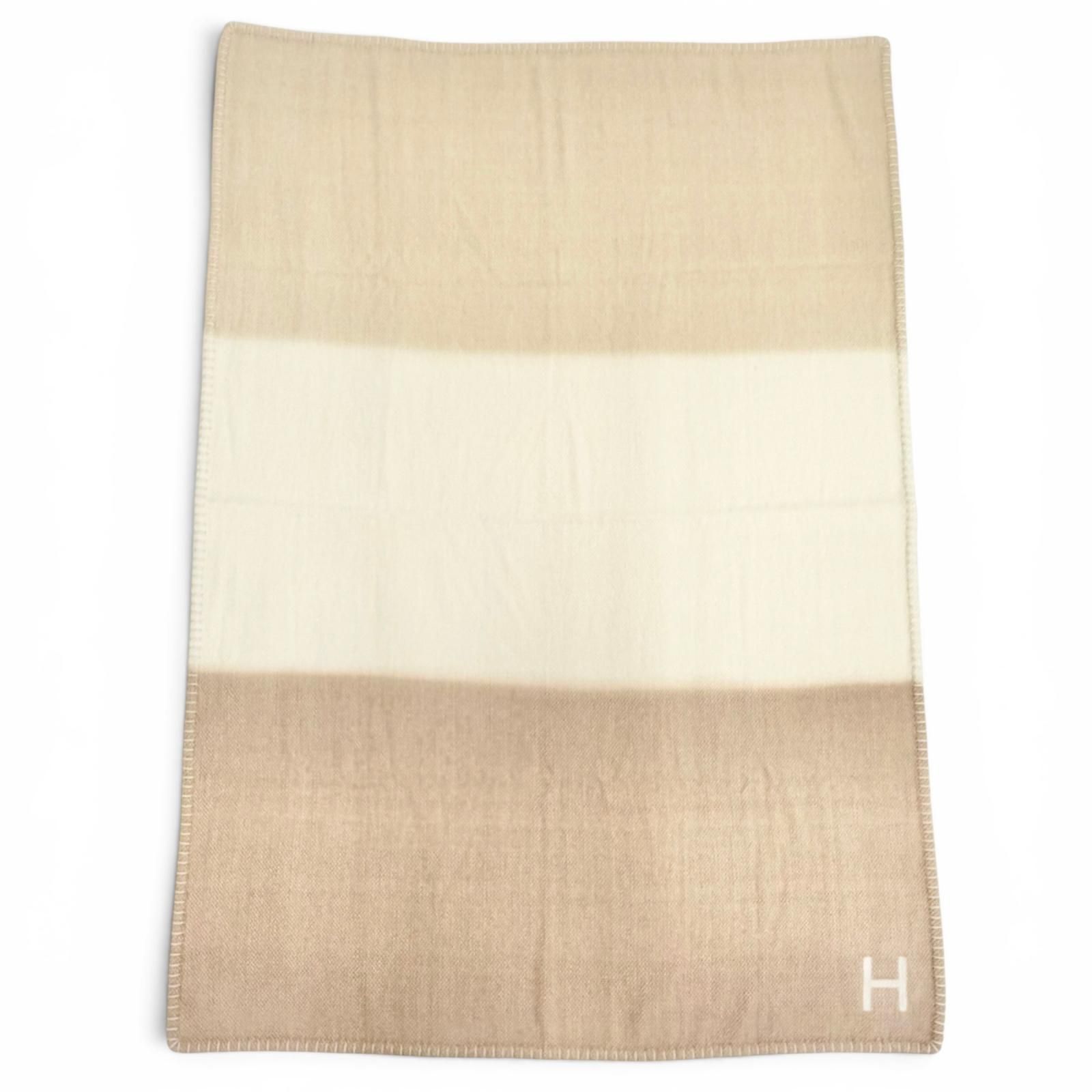 美品△HERMES エルメス H104022M プレード 手織り ダイ カブリオル