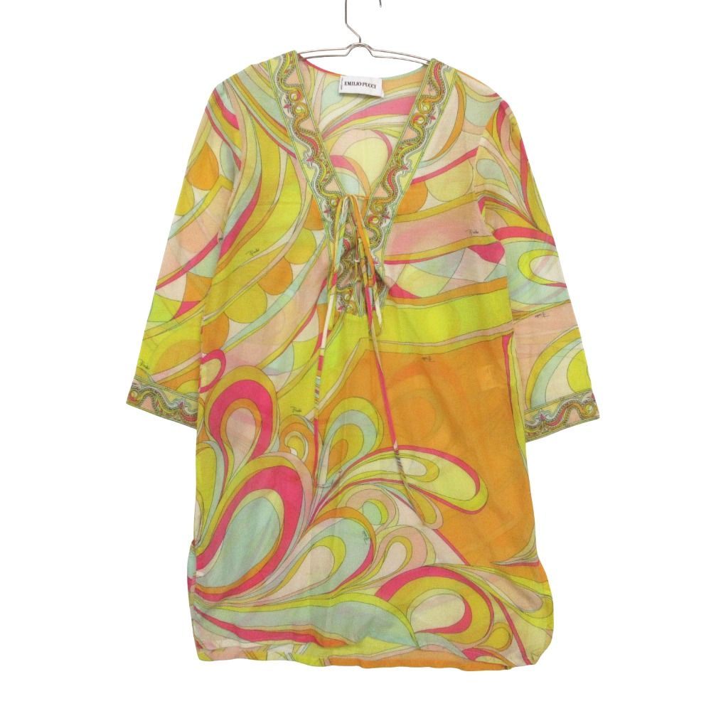 Emilio Pucci エミリオ・プッチ チュニック プッチ柄 ワンピース イエロー系 38【S】 レディース 【中古】