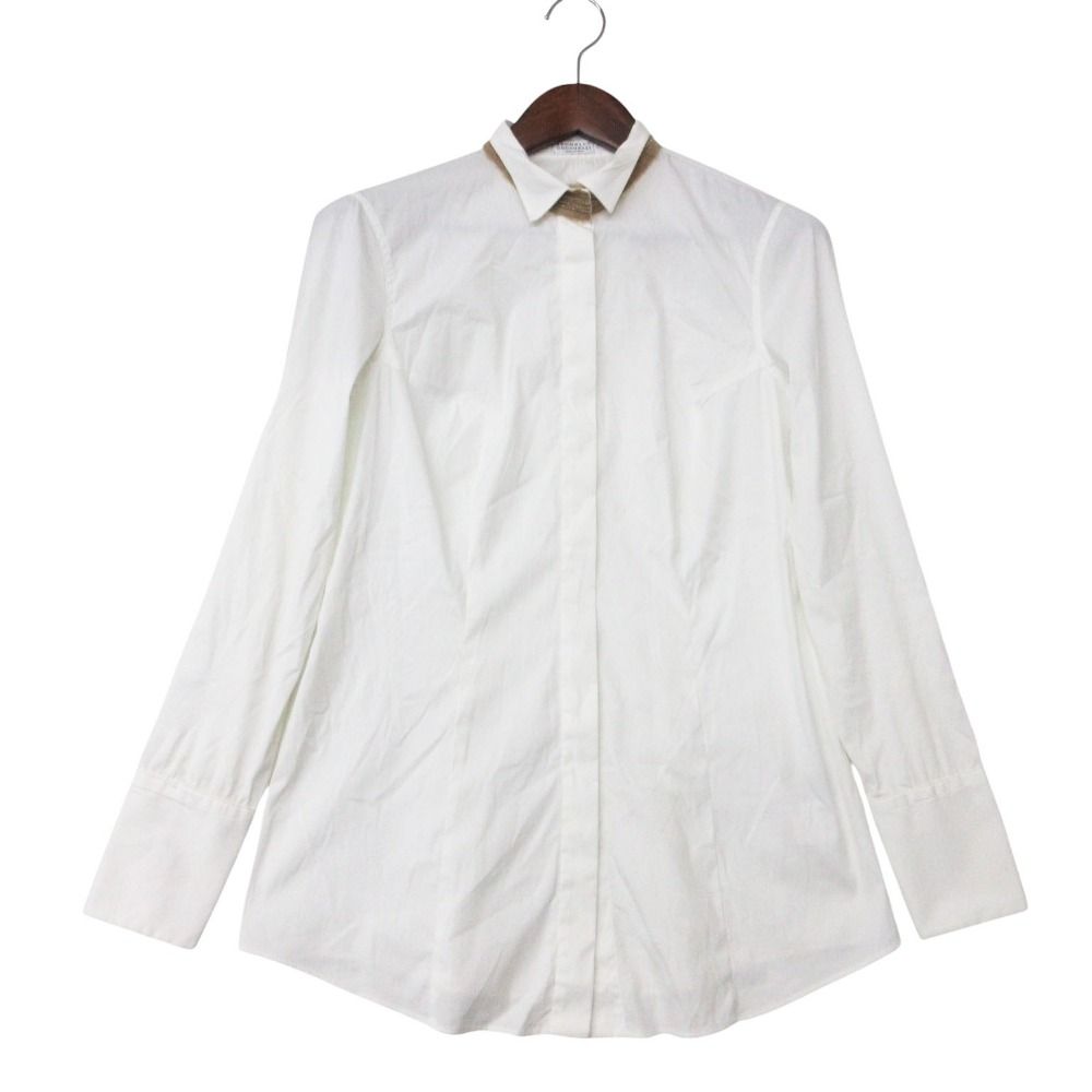 Brunello Cucinelli ブルネロクチネリ 長袖シャツ モニーレ装飾