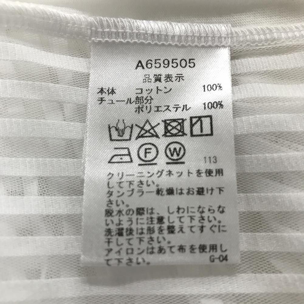 超美品】アルチビオ ノースリーブポロシャツ 白×ネイビー 前裾透け感
