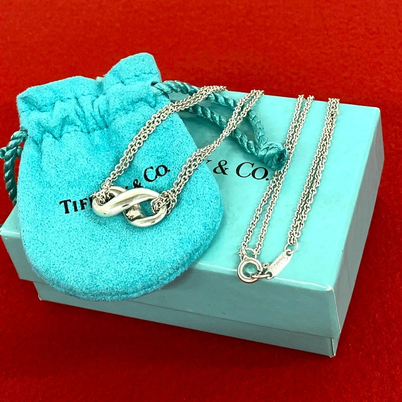 Tiffany & Co. ティファニー ネックレス シルバー 保存袋・箱付き 極 美品 保存箱 袋付 TIFFANY&Co. ティファニー インフィニティ
