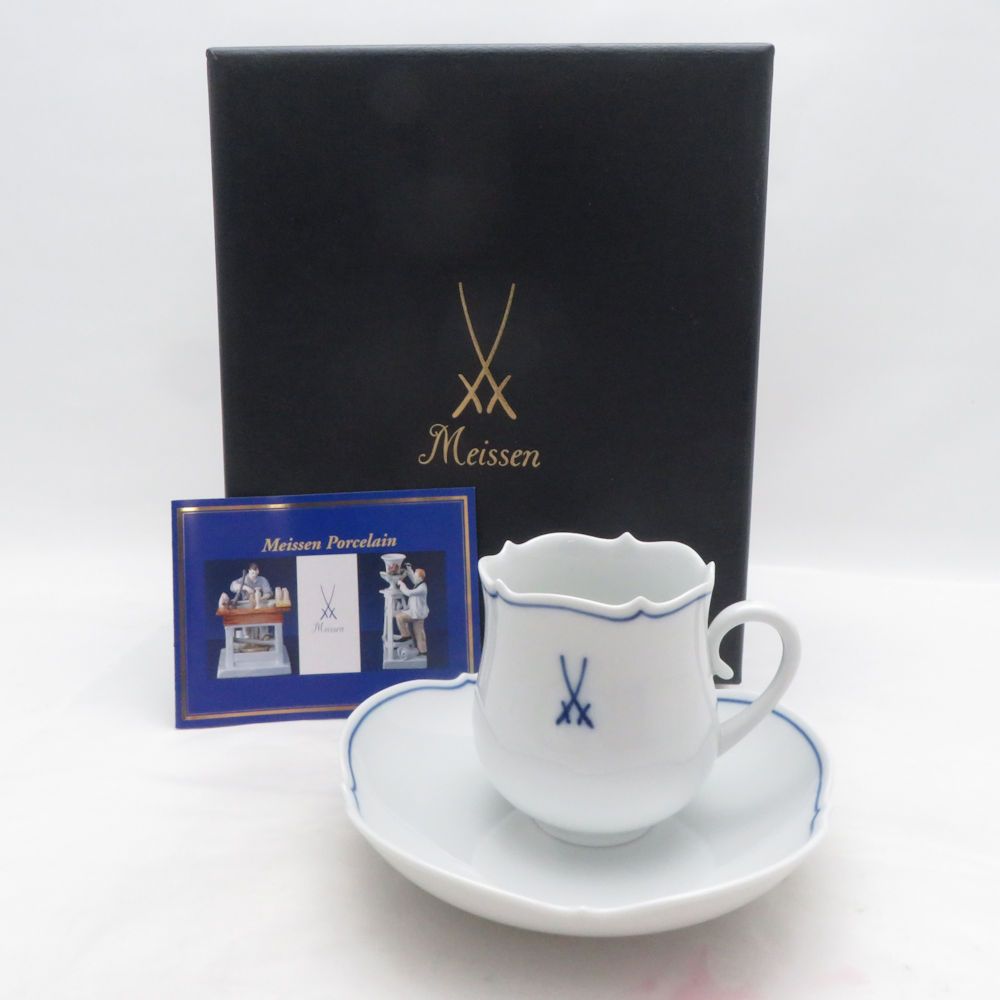 美品 MEISSEN マイセン ホワイトマイセン（VIP）双剣マーク コーヒー