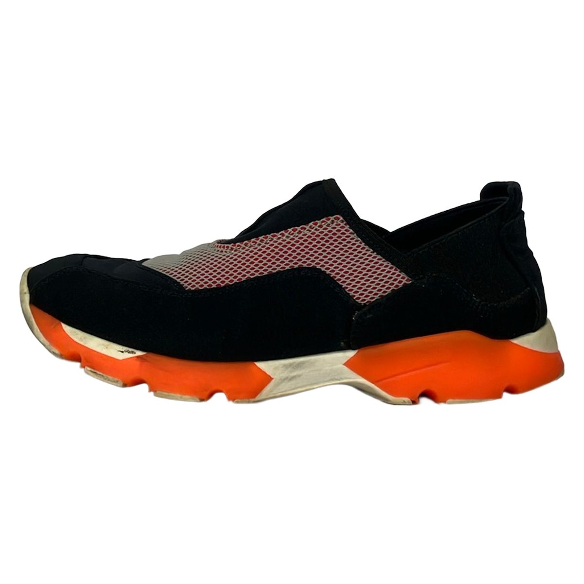 MARNI(マルニ) スリッポン 36 レディース - 黒×グレー×オレンジ メッシュ/インソール取外し可 10,430円