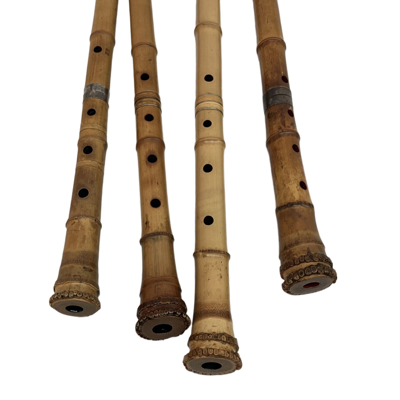 尺八 竹治銘×2本 / 仙山銘 / 松楊銘 合計4本セット 和楽器 竹管 管楽器