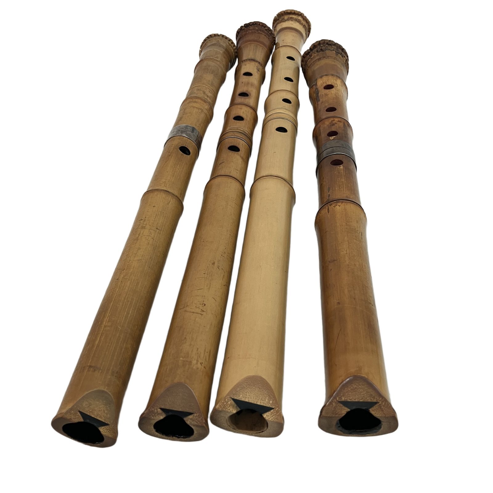 尺八 竹治銘×2本 / 仙山銘 / 松楊銘 合計4本セット 和楽器 竹管 管楽器