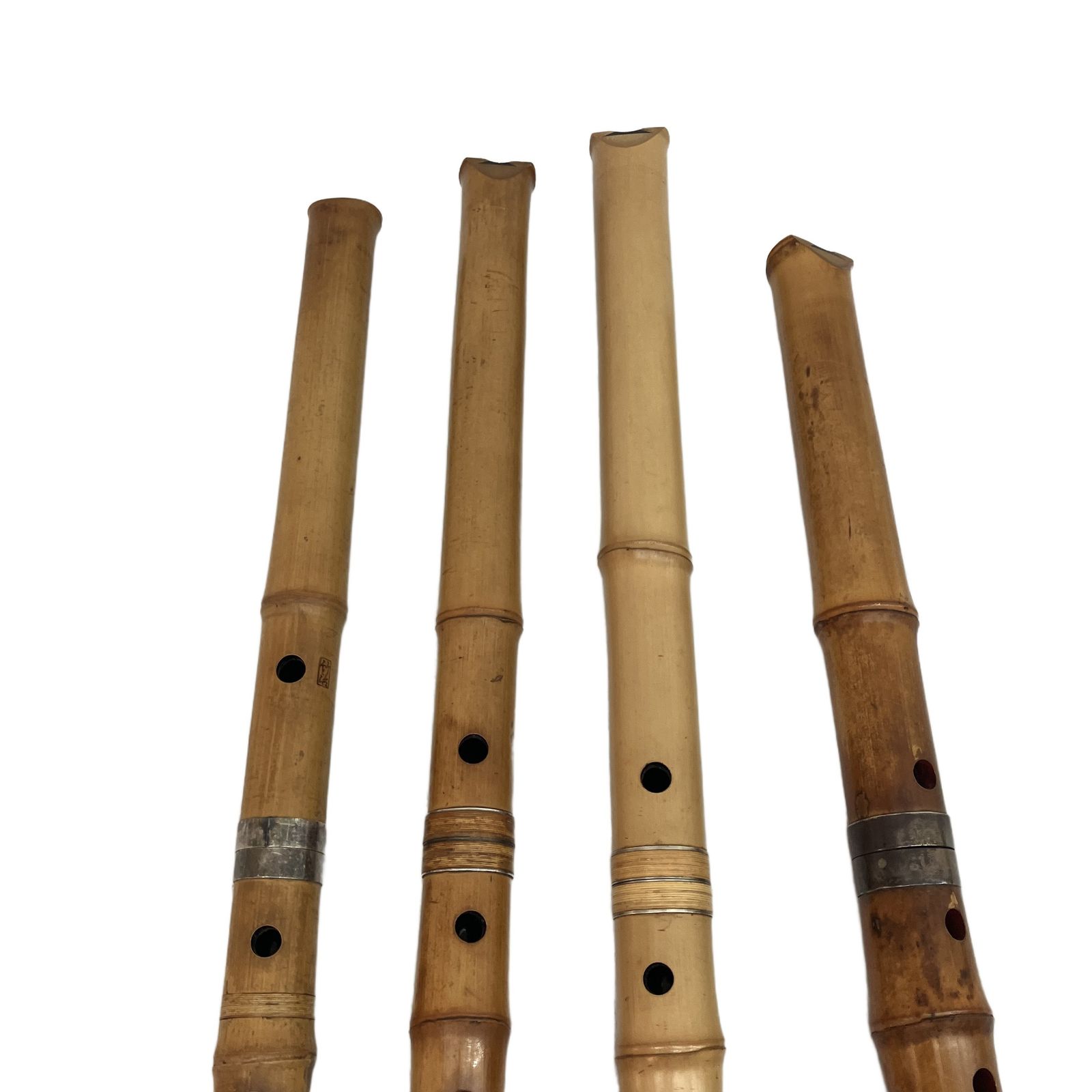 尺八 竹治銘×2本 / 仙山銘 / 松楊銘 合計4本セット 和楽器 竹管 管楽器