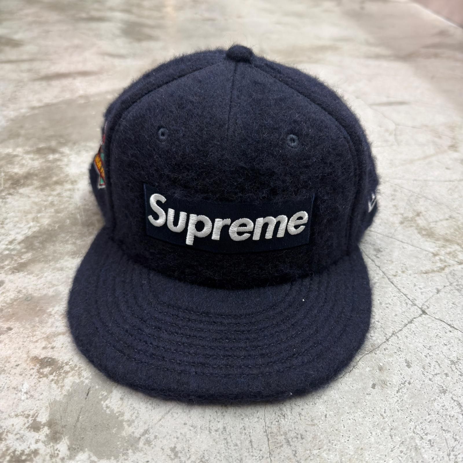 未使用 Supreme  × NEW ERA 24AW Brushed Wool Box Logo Ca ボックスロゴ ベースボールキャップ シュプリーム  × ニューエラ ネイビー F （15683M） 未使用 Supreme × NEW ERA 24AW Brushed Wool Box Logo Ca ボックス