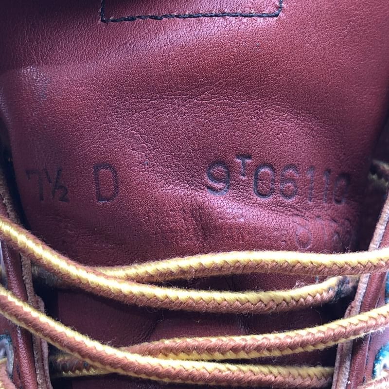 中古】RED WING 8166 プレーントゥブーツ ブラウン サイズ7 1/2(25.5cm