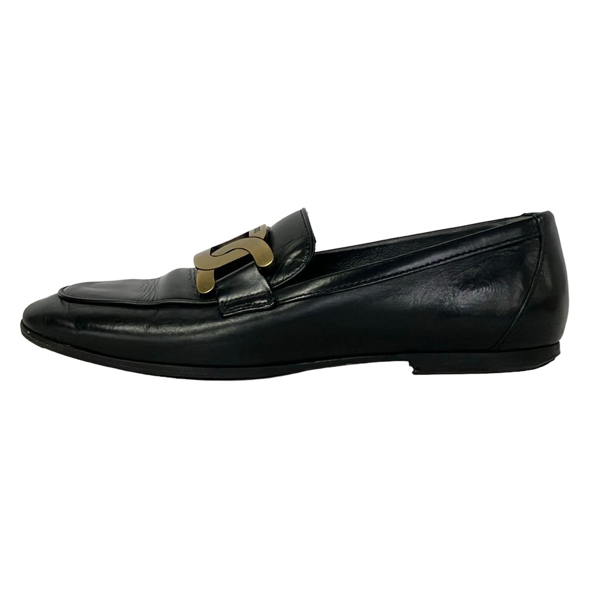 TOD'S(トッズ) ローファー 34 1/2 レディース ケイト 黒 アウトソール