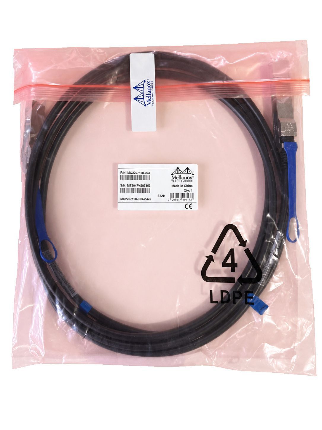 新品未使用 Mellanox MC2207128-003 56Gb/s QSFP+ DACケーブル 3m InfiniBand/40GbE対応 CA72312-3001