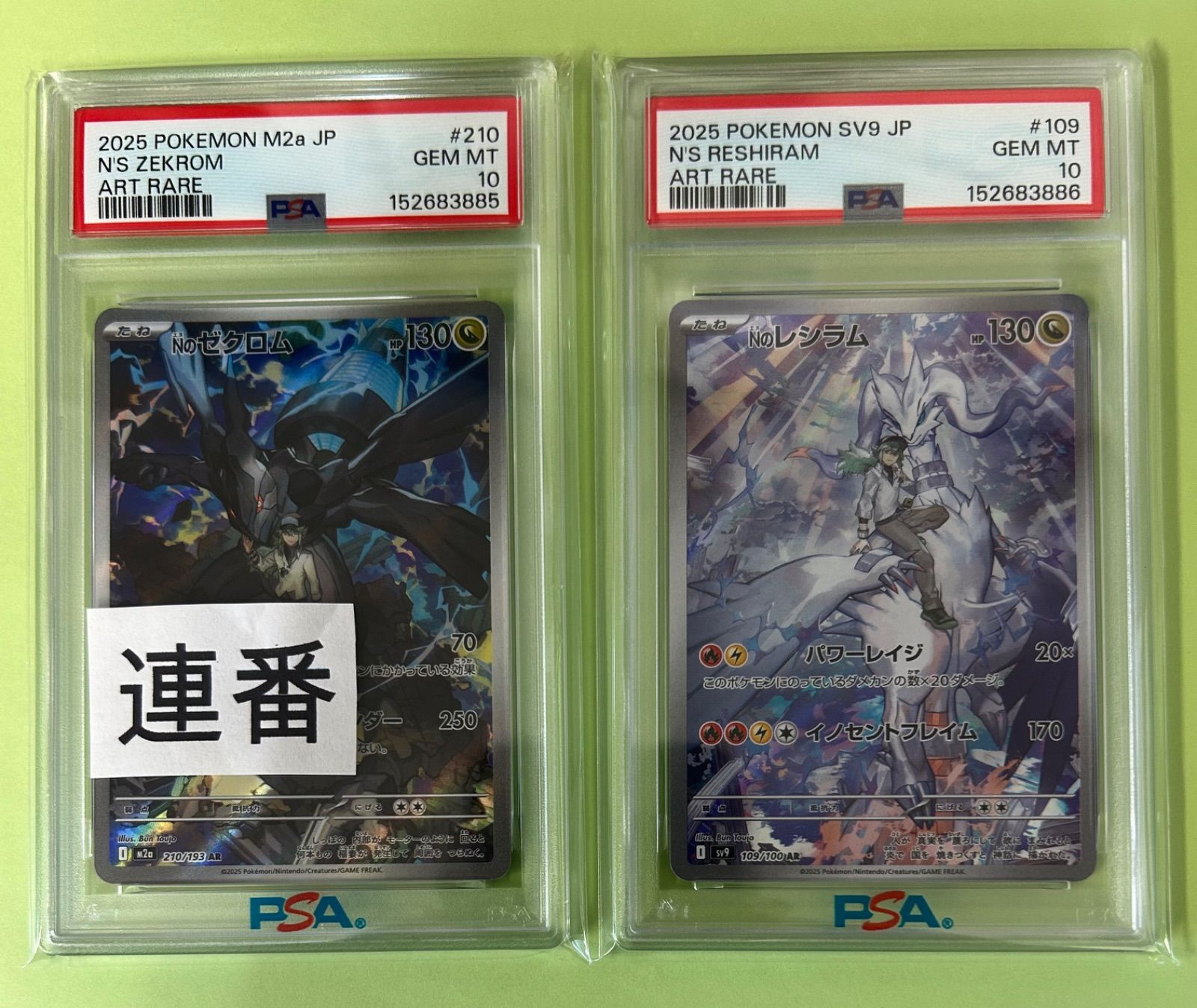 連番/ PSA10 Nのゼクロム Nのレシラム AR/M2a 210/193 SV9 109/100