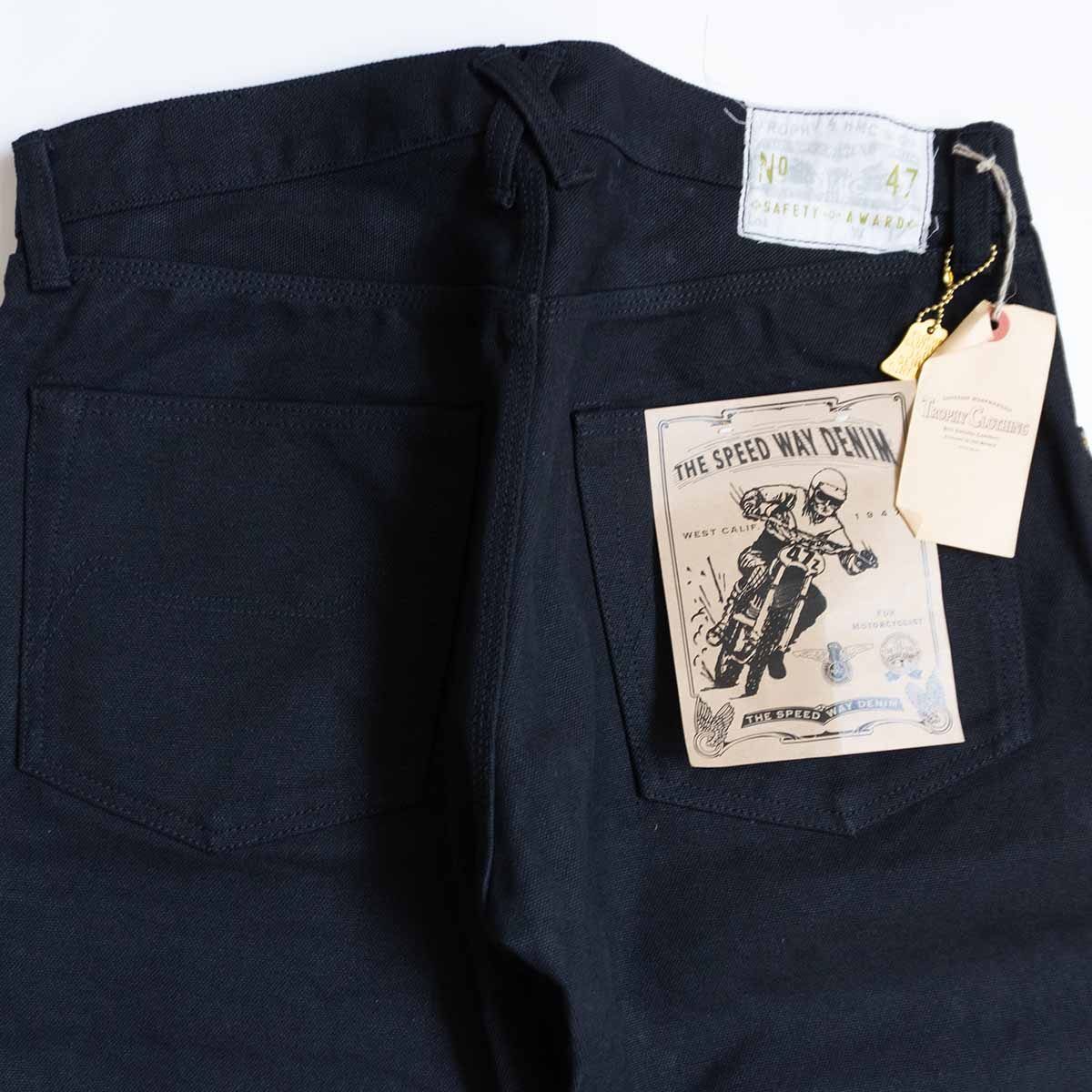 未使用品】trophy clothing【THE SPEEDWAY W-KNEE DENIM BLK】34 