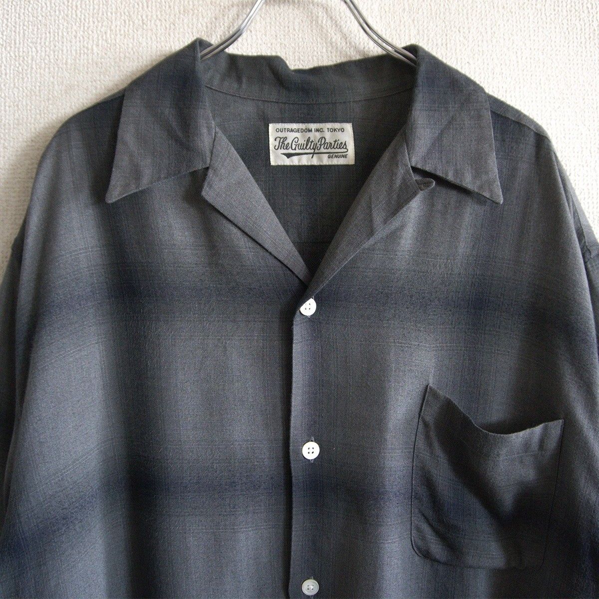 美品】WACKO MARIA【OMBRE CHECK OPEN COLLAR SHIRT S/S オンブレ