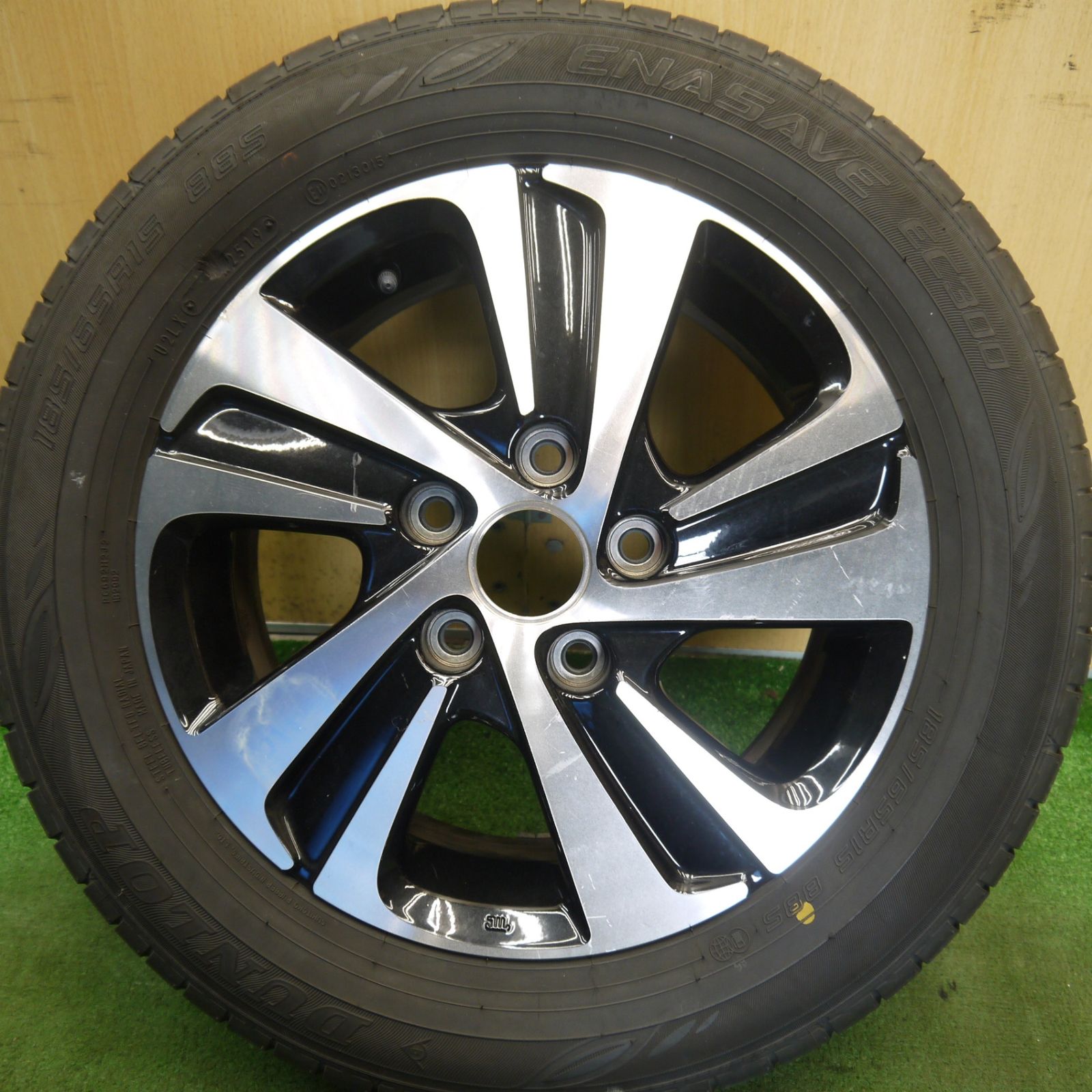 バリ溝！9.5分！1本◎ホンダ フリード 純正 185/65R15 ダンロップ エナセーブ EC300 15インチ PCD114.3/5H◎6062202Hノ