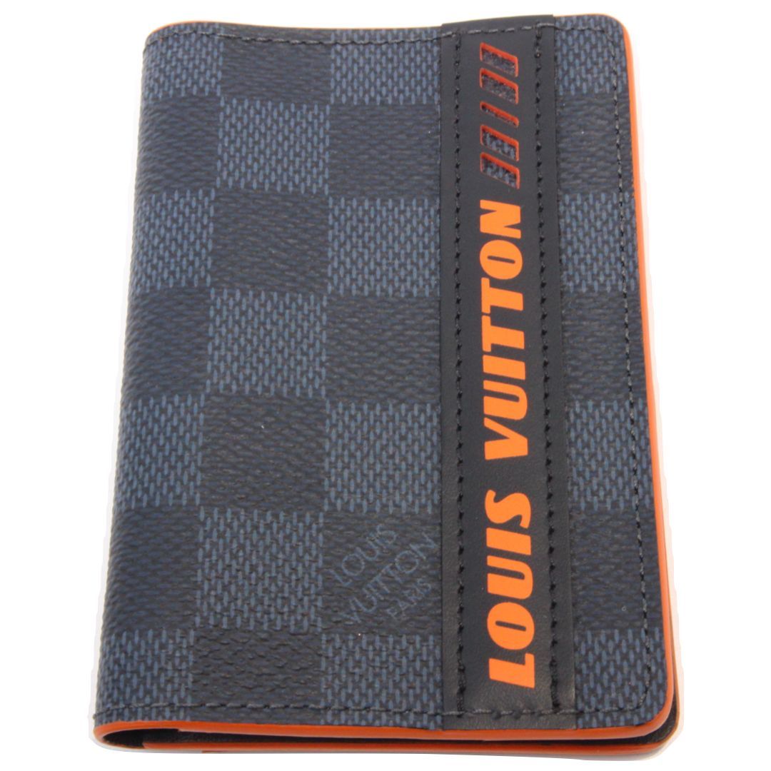 ★【LOUIS VUITTON】ルイヴィトン　N60238　TA1139　オーガナイザー・ドゥ・ポッシュ　二つ折り財布　ブラック　グレー　オレンジ　ダミエ　メンズ　ハイブランド　コンパクト