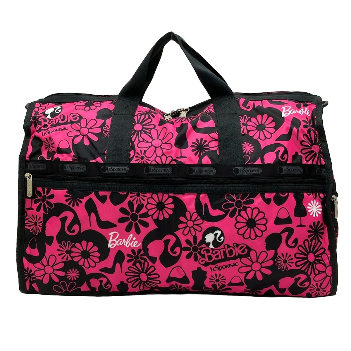 LESPORTSAC(レスポートサック) ボストンバッグ - 黒×ピンク Barbie/本体ロックなし