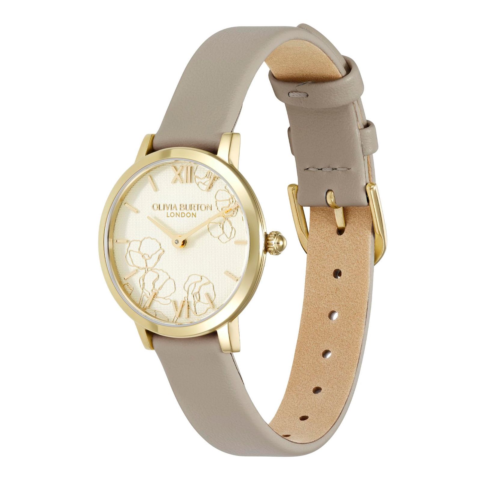 正規代理店 [OLIVIA BURTON] オリビアバートン 時計 レディース [SIGNATURE] アブストラクト フローラル トープ レザー 28mm 24000358 [トープ]
