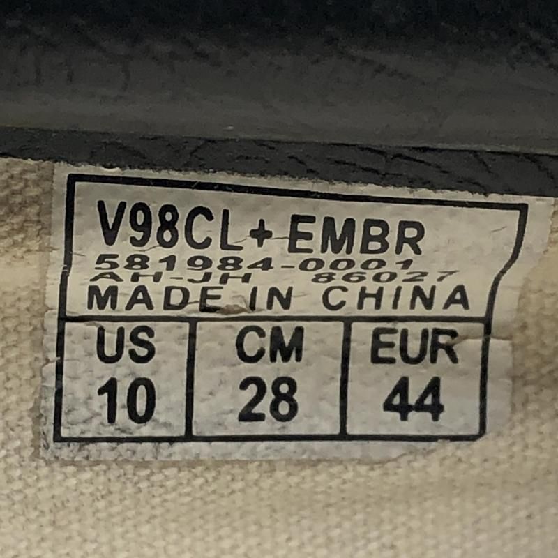中古】VANS スリッポン チェッカー 虎刺繍 髑髏USA限定 28cm ブラック