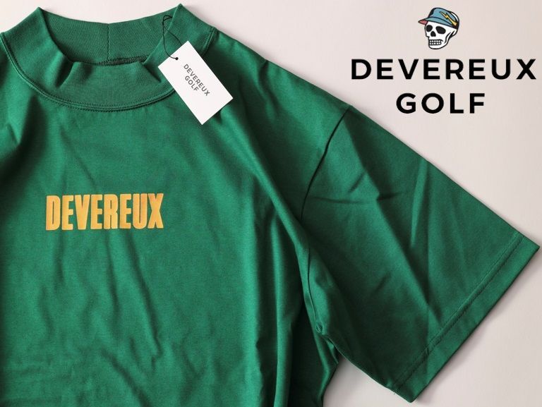 デヴァローゴルフ オーバーサイズ Lサイズ モックネック Tシャツ グリーン 正規DEVEREUX GOLF デヴァローゴルフLOGO ASSORTED MOCK TEE ロゴ
