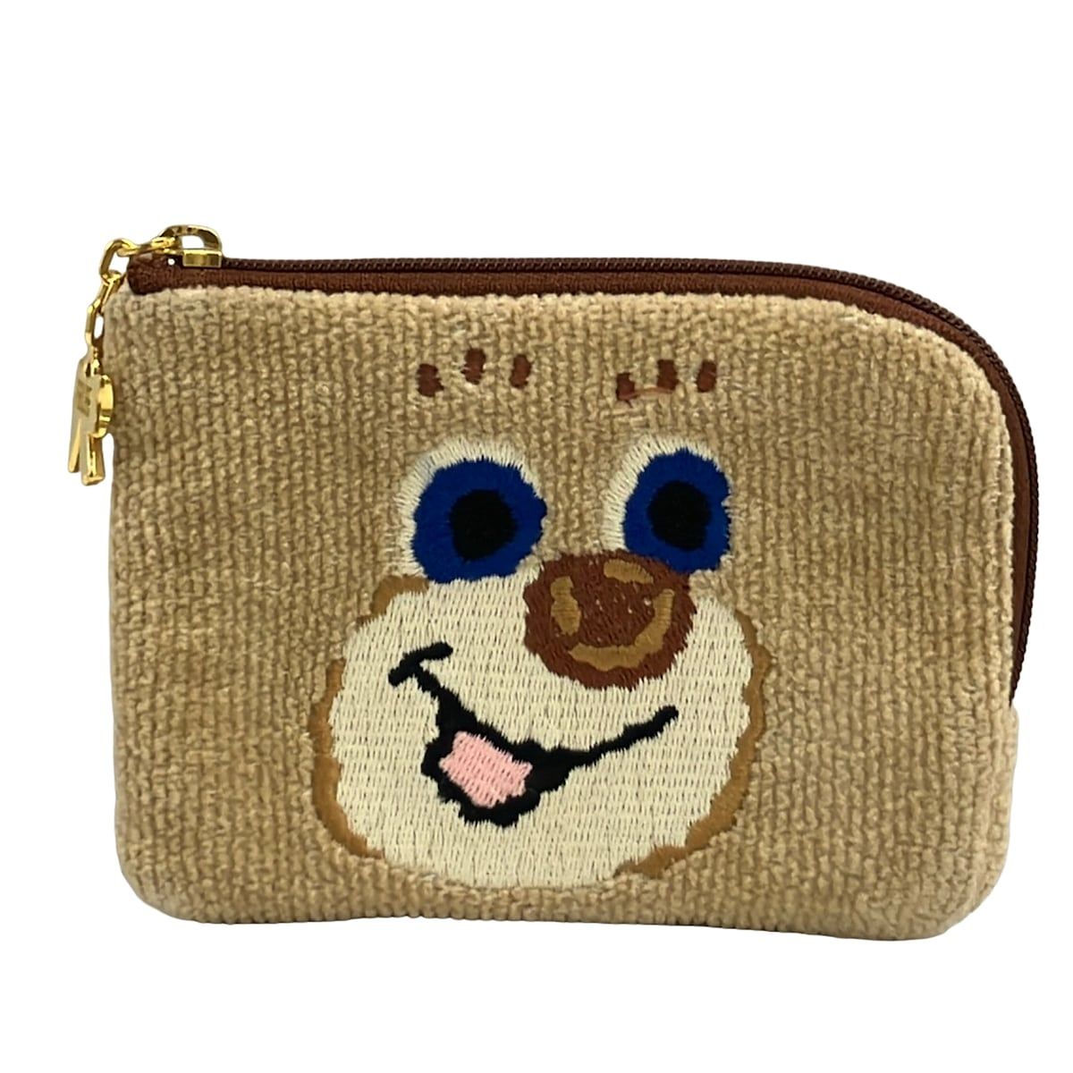 FEILER(フェイラー) ポーチ美品 - ベージュ×ブルー×マルチ LOVERARY/ドアップテディ/クマ