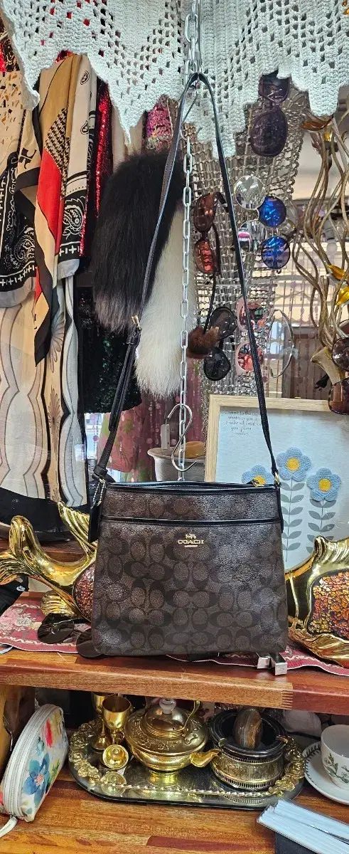 COACH シグネチャー ショルダーバッグ ブラウン クロス 最高