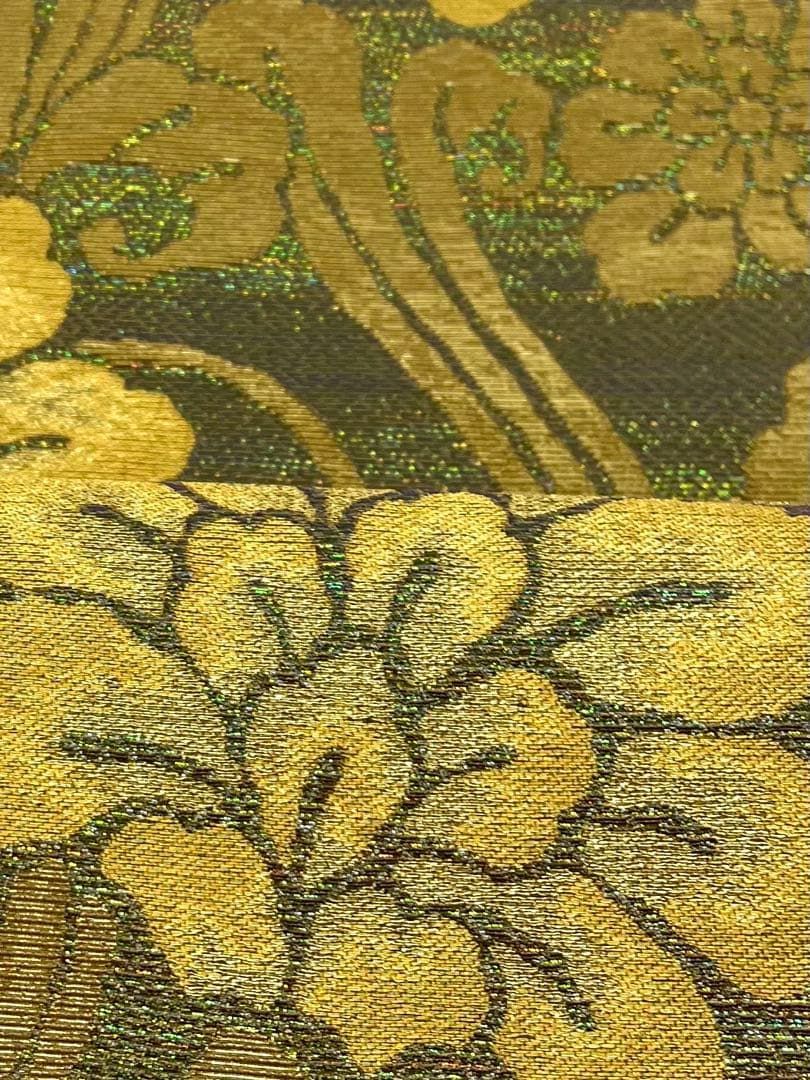 袋帯 綾羅錦繍 キラキラ 未仕立て品 正絹 六通 D785