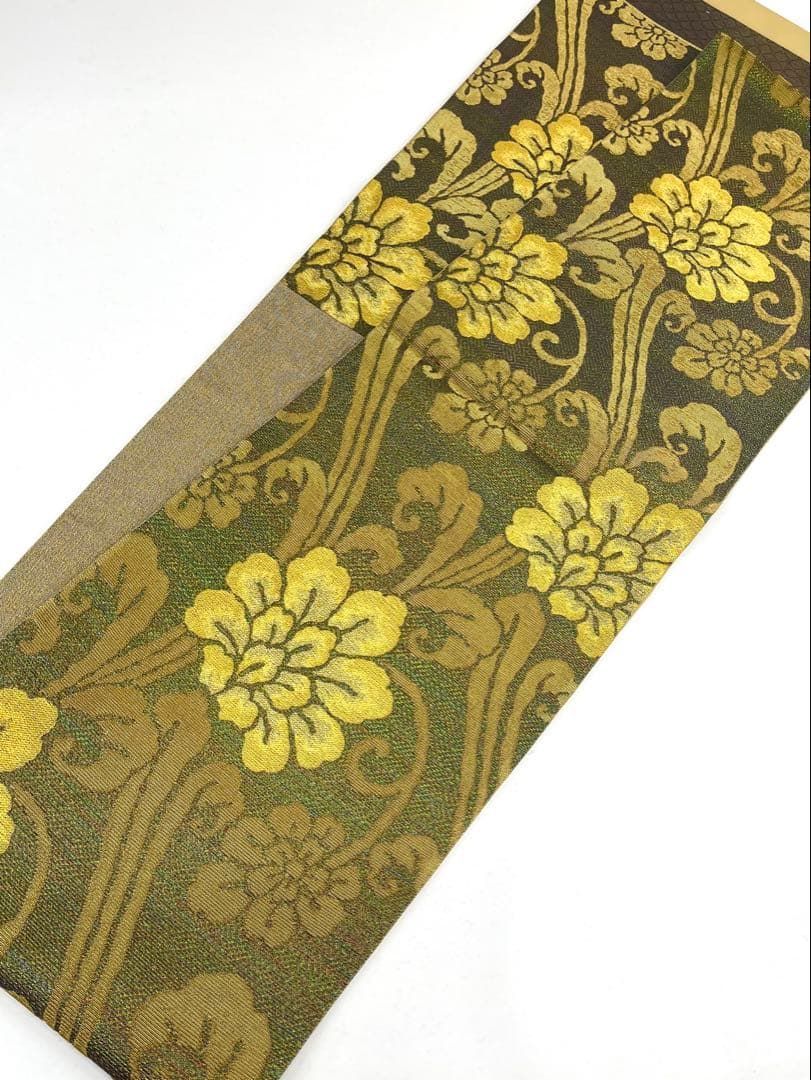 袋帯 綾羅錦繍 キラキラ 未仕立て品 正絹 六通 D785