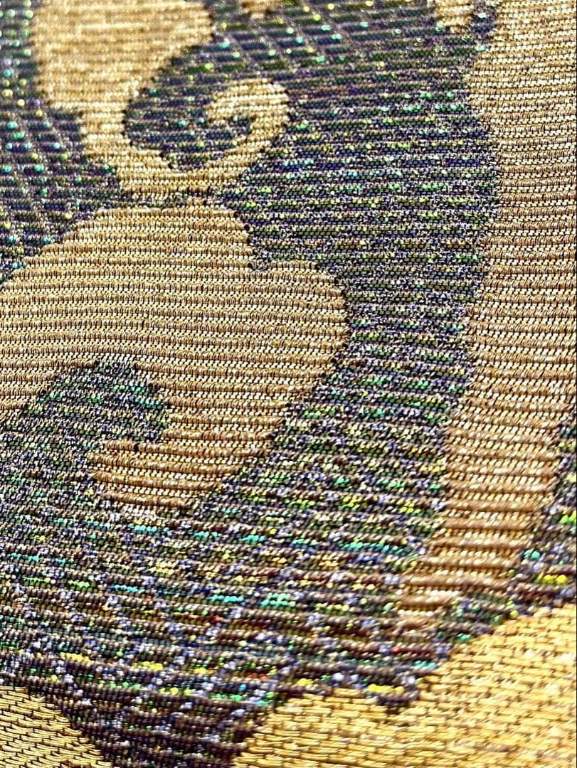 袋帯 綾羅錦繍 キラキラ 未仕立て品 正絹 六通 D785