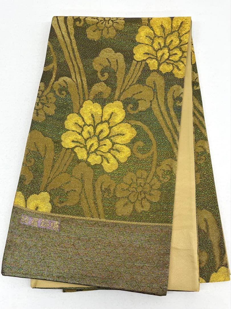 袋帯 綾羅錦繍 キラキラ 未仕立て品 正絹 六通 D785