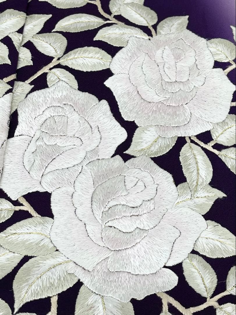 手刺繍 仮絵羽 訪問着 未仕立て品 薔薇 正絹 八掛付 B064 - メルカリ