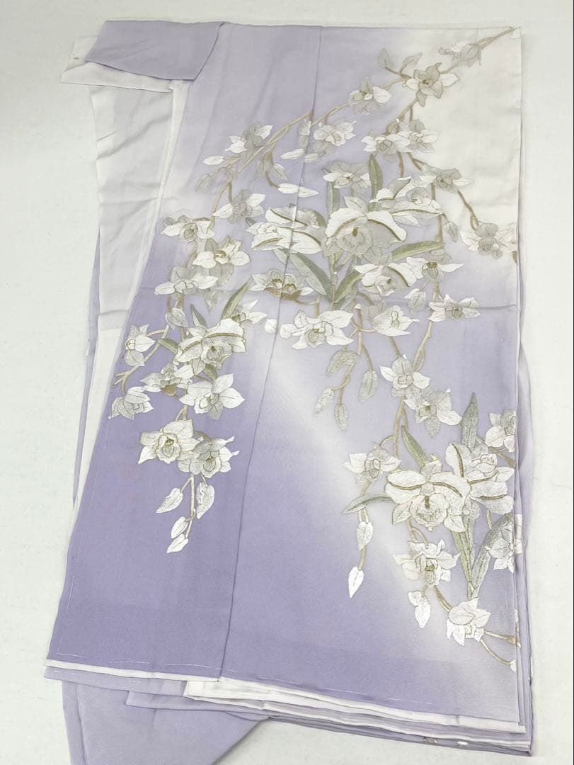 手刺繍 仮絵羽 訪問着 未仕立て品 金駒 蘭 正絹 八掛付 B066 - メルカリ