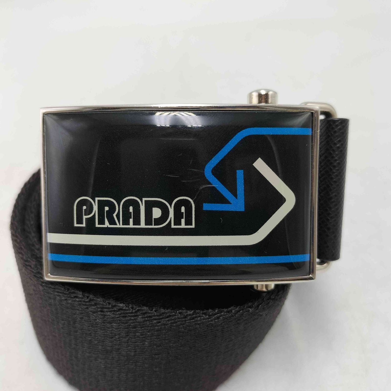プラダ PRADA ロゴ デザイン サフィアーノレザー ガチャベルト メンズ