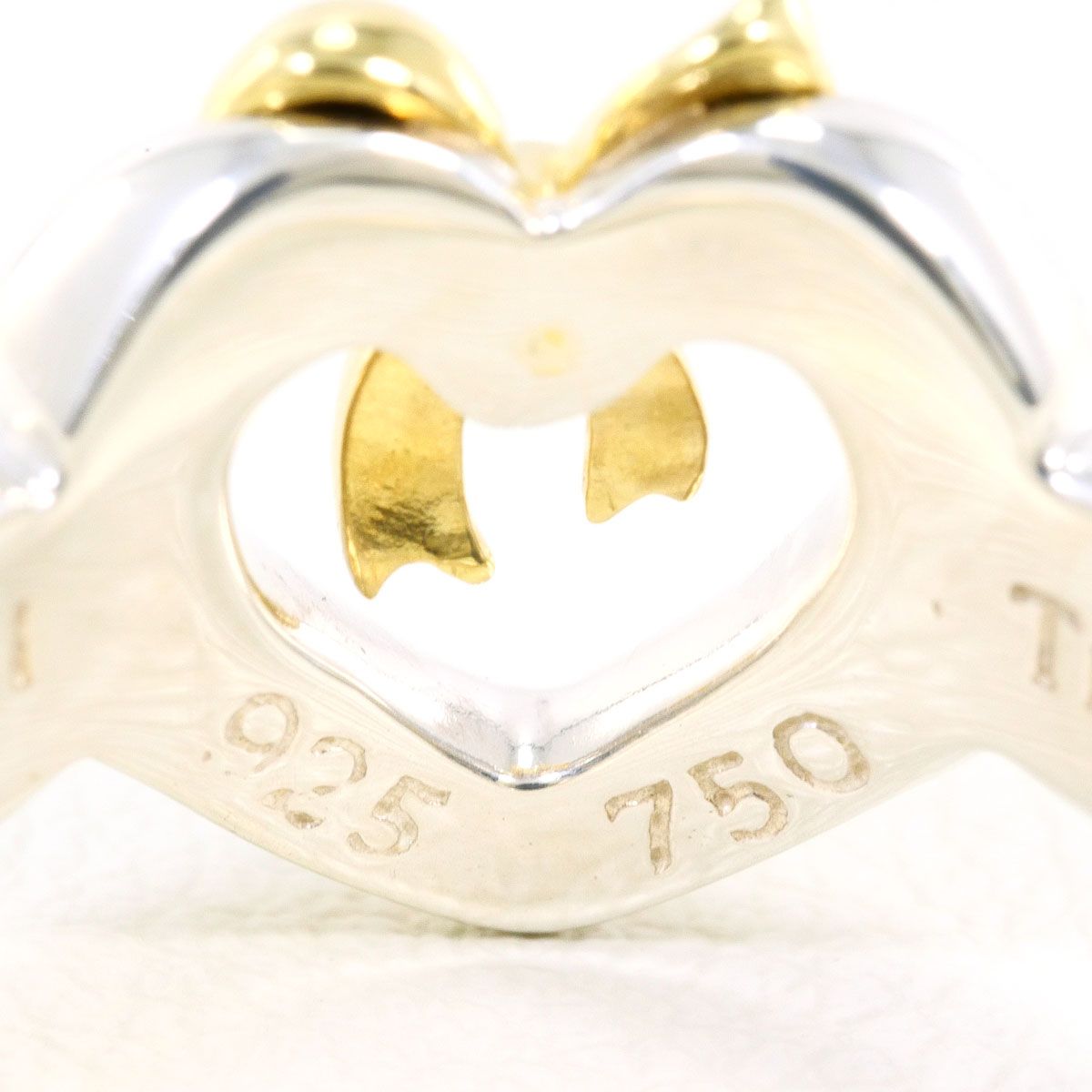 ティファニー TIFFANY&Co. ハートリボン K18YG シルバー925 リング