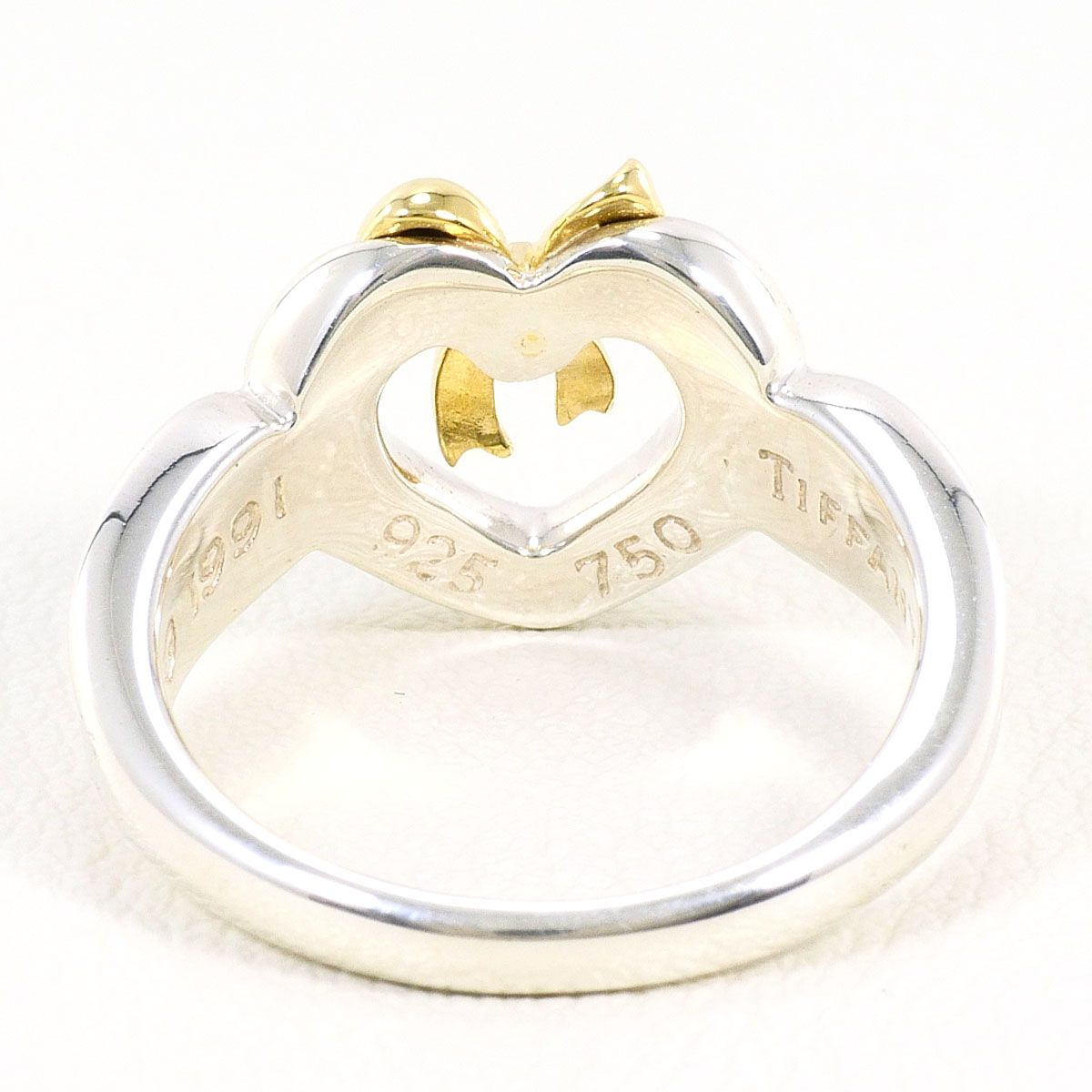 ティファニー TIFFANY&Co. ハートリボン K18YG シルバー925 リング