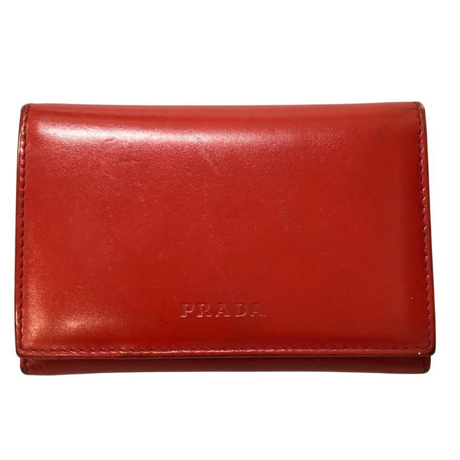 プラダ 名刺入れ カードケース レッド PRADA【AFI14】 - メルカリ